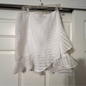 a new day White Asymmetrical Ruffle Skirt
